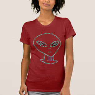 Rhinestone Design Alien T-Shirt