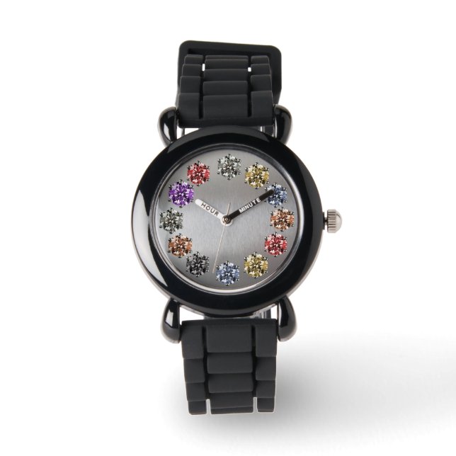 Rhinestone Gemstone Style Glam Girl Watch (Front)