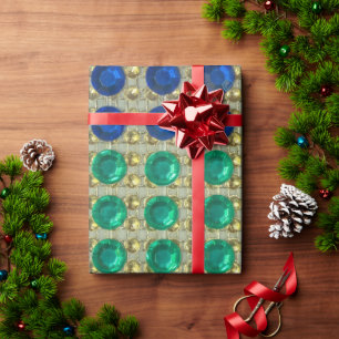 Rhinestone jewels sparkle in bright colours wrapping paper