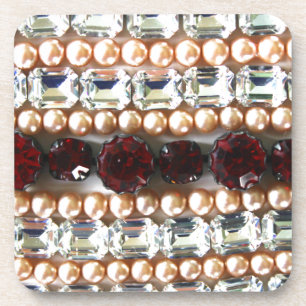 Rhinestones and pearls - vintage jewelry coaster