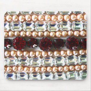 Rhinestones and pearls - vintage jewelry mouse pad