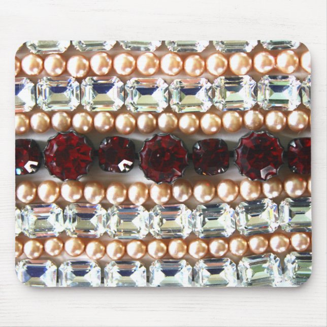Rhinestones and pearls - vintage jewelry mouse pad (Front)