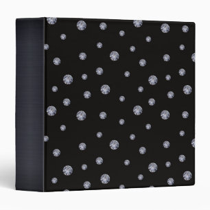 Rhinestones on black binder