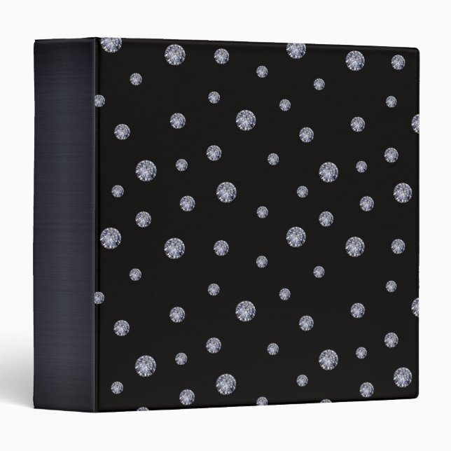 Rhinestones on black binder (Front/Spine)