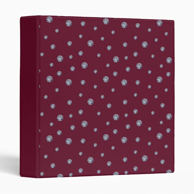 Rhinestones on dark red binder (Front/Spine)