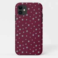 Rhinestones on dark red