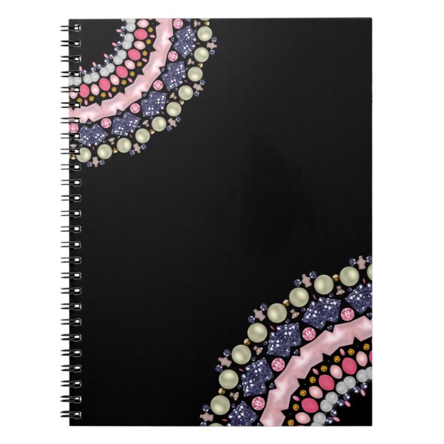 Rhinestones, sequins, confetti, pearl notebook (Front)