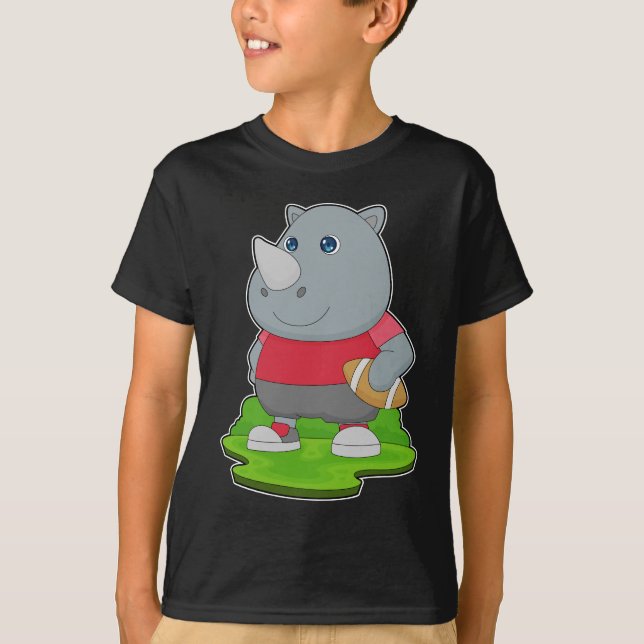 Rhino American Football Sports T-Shirt (Front)