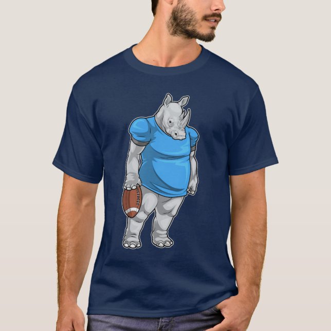 Rhino American Football Sports T-Shirt (Front)