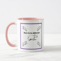 Rhino Among Unicorns Dare to be Different Cartoon