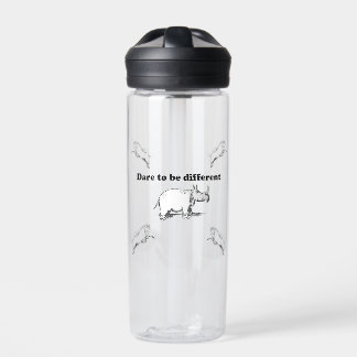 Rhino Among Unicorns Dare to be Different Cartoon Water Bottle