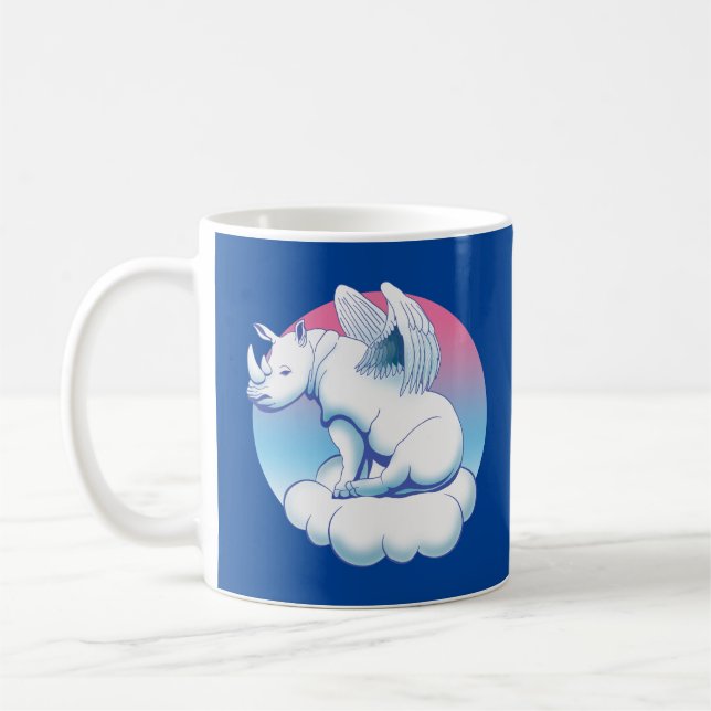 Rhino Angel - Rhinoceros Conservation Awareness Coffee Mug (Left)