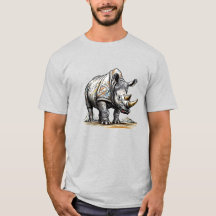 Rhino Art Work for T-Shirt Vector Printing