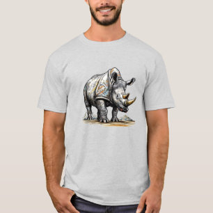 Rhino Art Work for T-Shirt Vector Printing