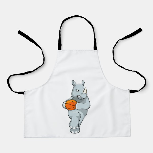 Rhino as Basketball player with Basketball Apron (Front)