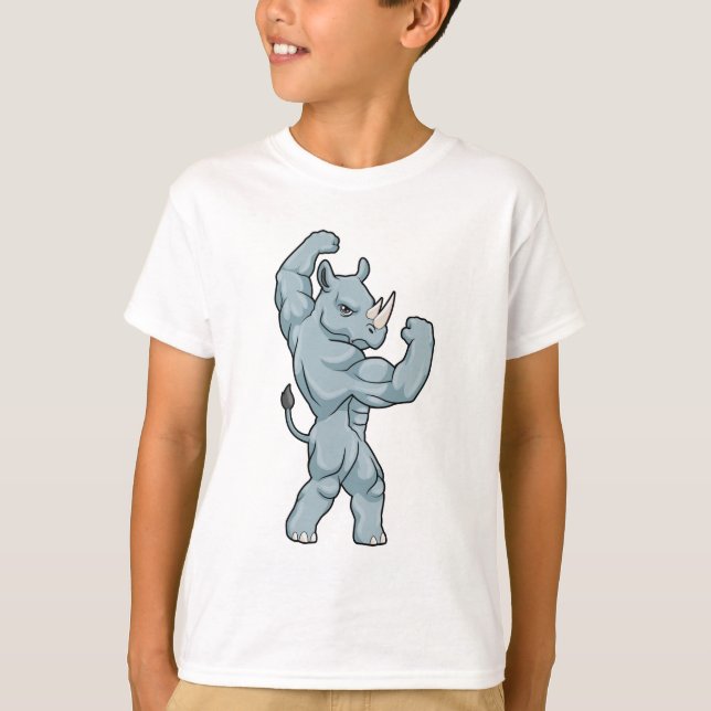 Rhino as Bodybuilder extreme T-Shirt (Front)