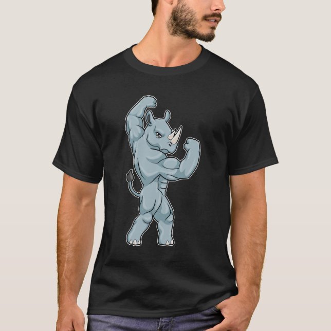 Rhino as Bodybuilder extreme T-Shirt (Front)