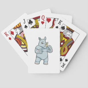 Rhino as Boxer at Boxing Playing Cards