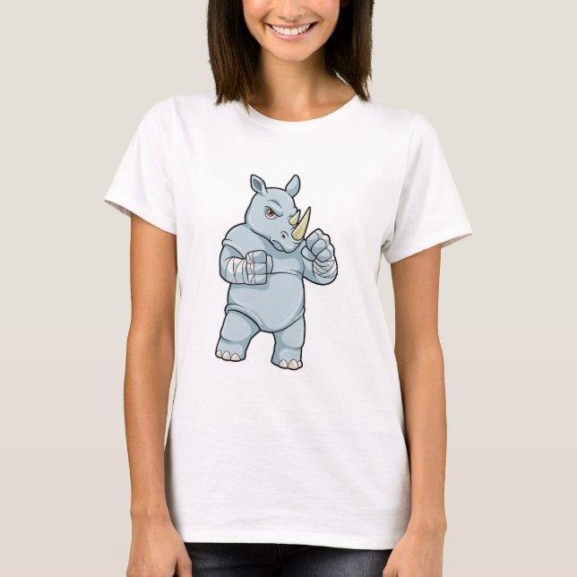 Rhino as Boxer at Boxing T-Shirt (Front)