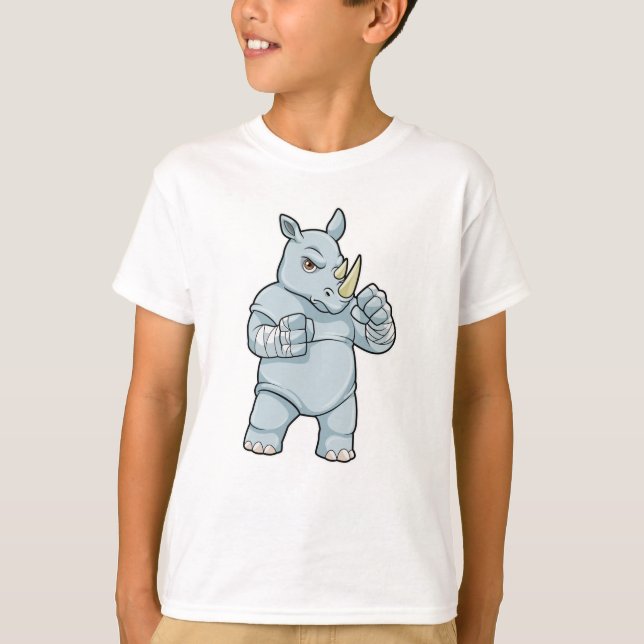 Rhino as Boxer at Boxing T-Shirt (Front)