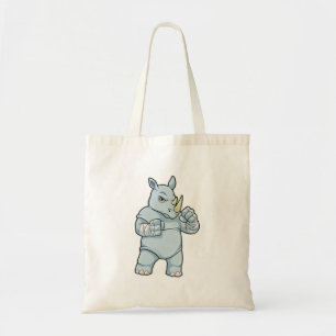 Rhino as Boxer at Boxing Tote Bag