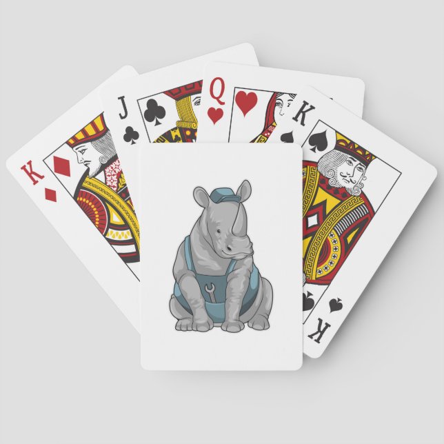 Rhino as Craftsman with Wrench Playing Cards (Back)