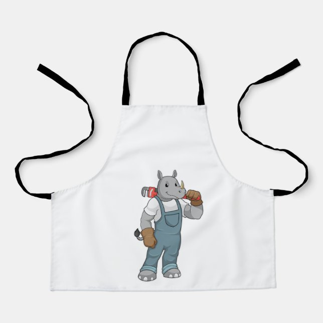 Rhino as Handyman with Water pump pliers Apron (Front)