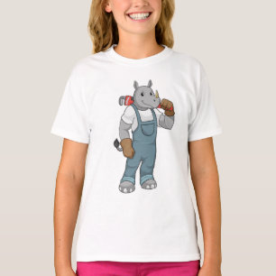 Rhino as Handyman with Water pump pliers T-Shirt