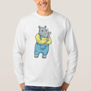 Rhino as Mechanic with Wrench T-Shirt
