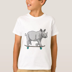 Rhino as Skater with Skateboard T-Shirt