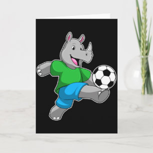 Rhino As Soccer Player With Soccer T Shirt Card