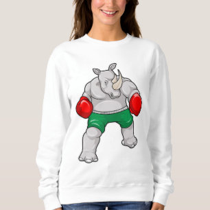 Rhino at Boxing with Boxing gloves Sweatshirt