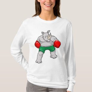 Rhino at Boxing with Boxing gloves T-Shirt