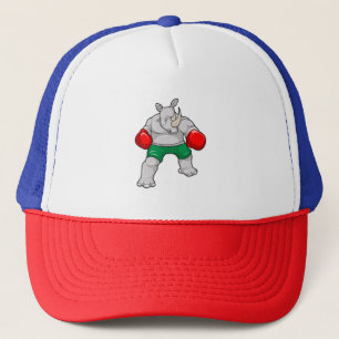 Rhino at Boxing with Boxing gloves Trucker Hat