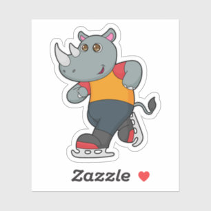 Rhino at Ice skating with Ice skates