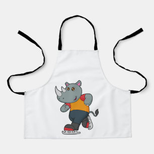 Rhino at Ice skating with Ice skates Apron