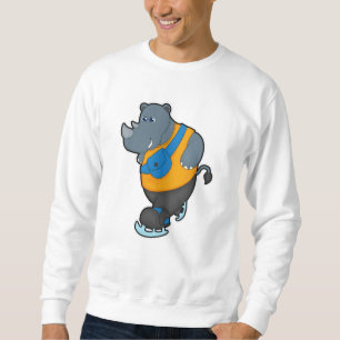 Rhino at Ice skating with Sling bag Sweatshirt