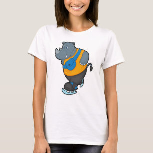 Rhino at Ice skating with Sling bag T-Shirt