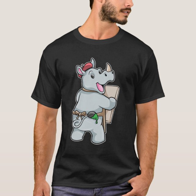 Rhino at Painting with Colors T-Shirt (Front)