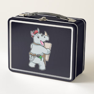 Rhino at Painting with Colours Metal Lunch Box