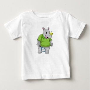 Rhino at Tennis with Tennis ball Baby T-Shirt