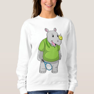 Rhino at Tennis with Tennis ball Sweatshirt