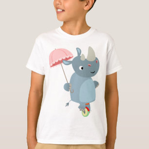 Rhino avec parapluie sur T-shirt Unicycle pour enf