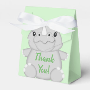 Rhino Baby Shower Green Favor Box