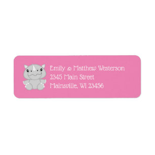 Rhino Baby Shower Safari Pink Girl