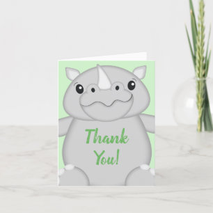 Rhino Baby Shower Safari Thank You Card