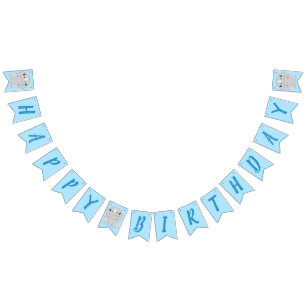 Rhino Birthday Party Blue Bunting Flags