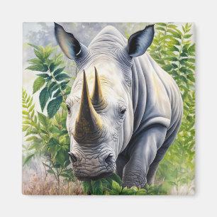 Rhino Botanical Portrait Magnet