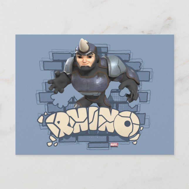 Rhino Character Badge Postcard (Front)