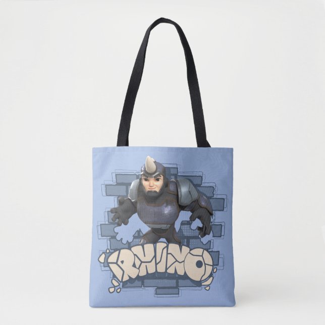 Rhino Character Badge Tote Bag (Front)